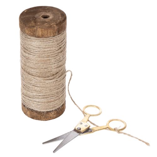 Artikel Garnspule mit Deko-Schere Ø6,5cm H15cm 2St Vintage-Stil