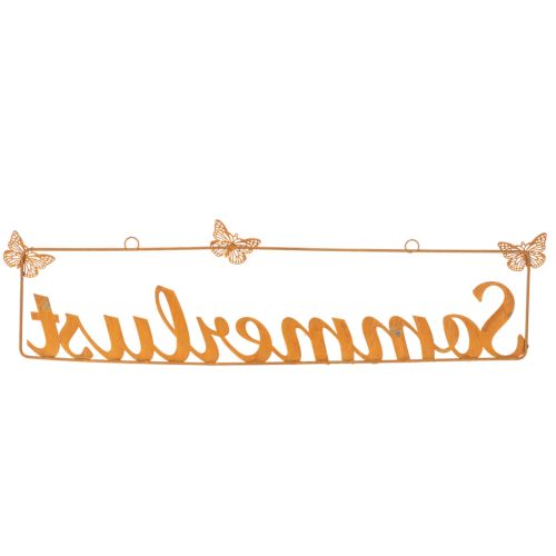 Gartendeko mit Schmetterlingen, Hänger “Sommerlust”, Metalldeko Edelrost L54,5cm H14cm | Floristik24.de