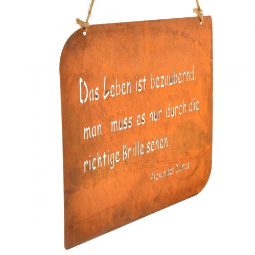 Artikel Gartenschild Rost Metall mit Spruch Das Leben 35x30cm