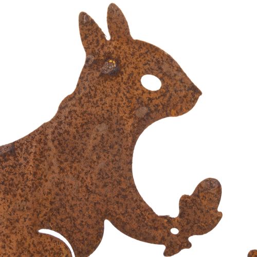 Gartenstecker Eichhörnchen auf Ast Edelrost Metall H42cm 3St | Floristik24.de