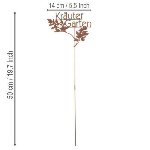 Gartenstecker Rost Kräuter Garten Beetstecker 14x17cm 4St | Floristik24.de