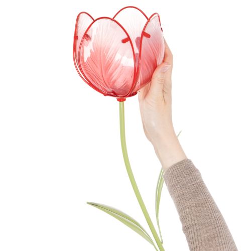 Gartenstecker Tulpe Glas Wunderschöne Deko für Garten und Balkon 94cm | Floristik24.de
