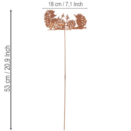 Gartenstecker Igel Motiv Rost Deko für Sommer und Herbst 53cm | Floristik24.de