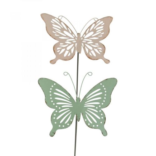 Artikel Beetstecker Metall Schmetterling Rosa Grün 10,5x8,5cm 4St