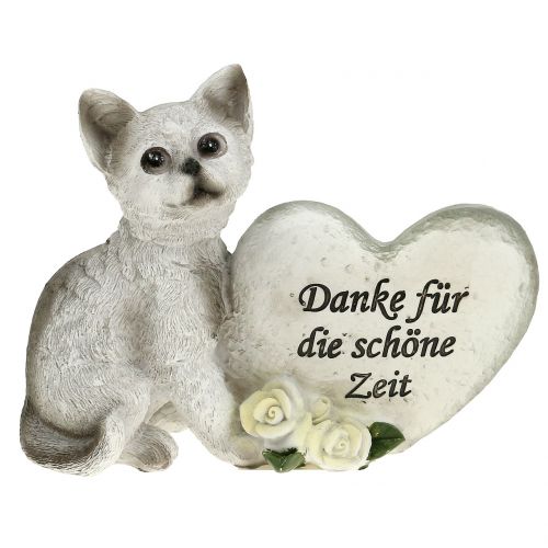 Floristik24 Gedenkfigur für Katzen Grau 12cm x 15cm 2 St