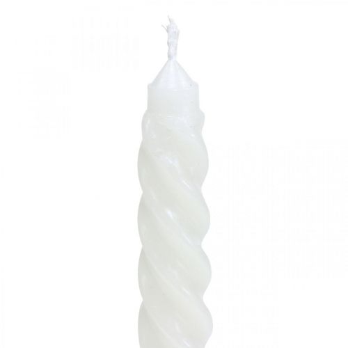 Floristik24 Gedrehte Kerzen Spiralkerzen Creme Ø2,2cm H30cm 2St