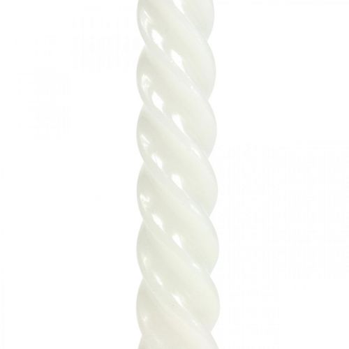 Floristik24 Gedrehte Kerzen Spiralkerzen Creme Ø2,2cm H30cm 2St