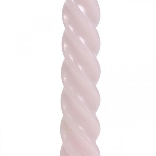 Floristik24 Gedrehte Kerzen Spiralkerzen Rosa Ø2,2cm H30cm 2St
