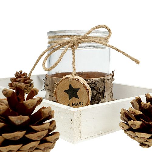 Floristik24 Geschenk-Set Tablett mit Teelichtgläsern