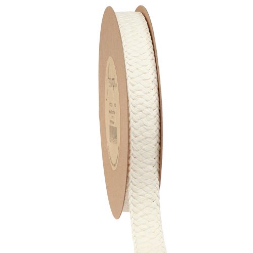 Artikel Geschenkband Creme Geflochtenes Papierband 20mm 10m