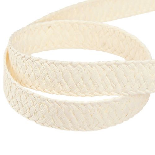 Artikel Geschenkband Creme Geflochtenes Papierband 20mm 10m