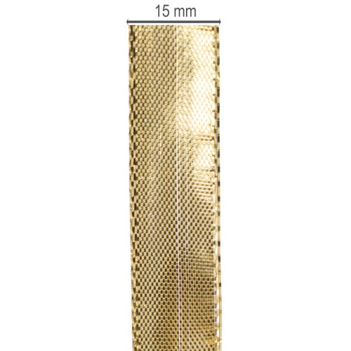 Geschenkband Gold mit Drahtkante 15mm 25m | Floristik24.de