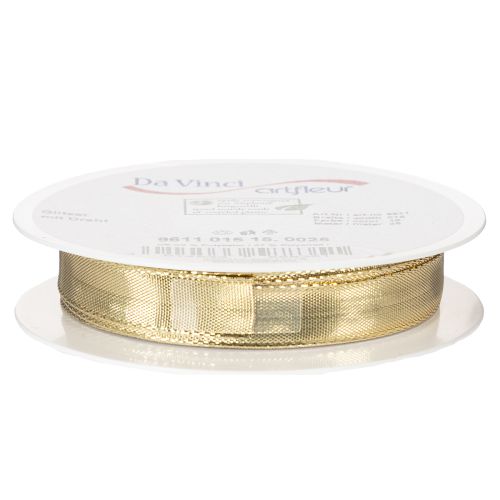 Geschenkband Gold mit Drahtkante 15mm 25m | Floristik24.de
