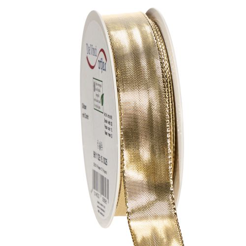 Geschenkband Gold mit Drahtkante 25mm 25m kaufen | Floristik24.de