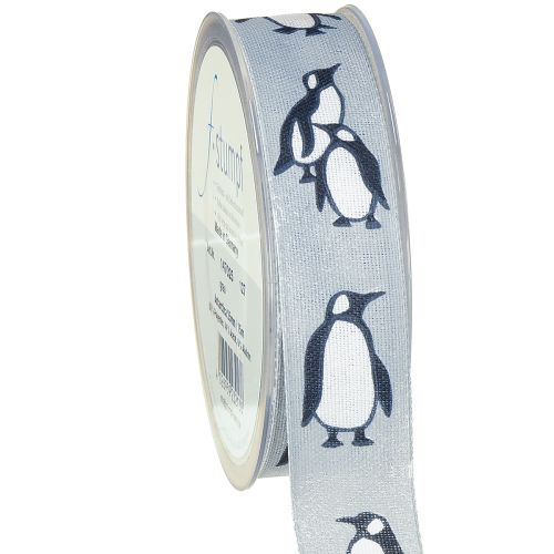 Geschenkband Pinguine Weihnachtsband Stoff 25mm 15m
