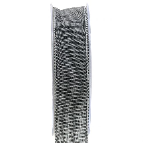 Floristik24 Geschenkband Grau matt 25mm 20m