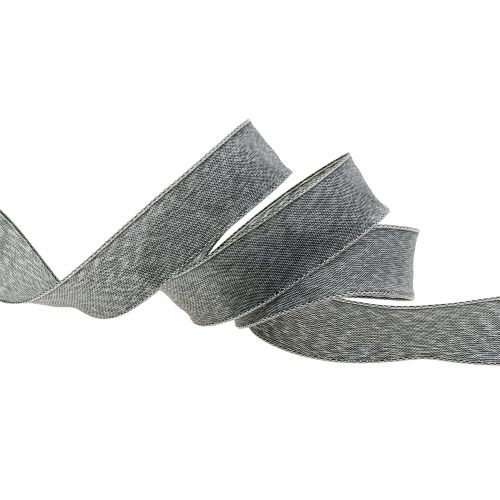 Floristik24 Geschenkband Grau matt 25mm 20m