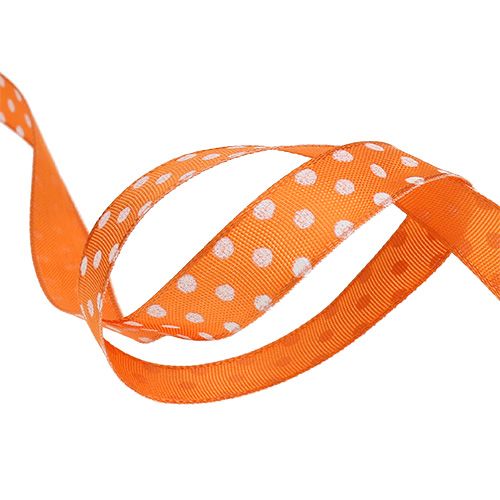 Floristik24 Geschenkband mit Punkten Orange 15mm 20m