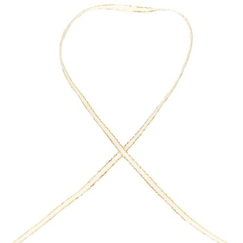 Artikel Geschenkband Seidenband Weiß Gold Litzenband 3mm 100m