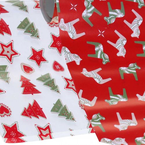 Artikel Geschenkpapier Weihnachten Rot, Weiß 4 Bögen im Set 50×70cm