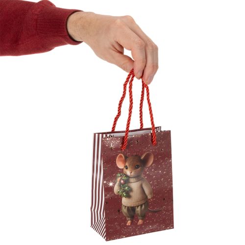 Geschenktasche Weihnachten Maus-Motiv 16cm 2St | Floristik24.de