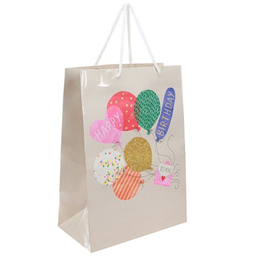 Floristik24 Geschenktüte „Happy Birthday“ Geburtstagstüte Papier 26×14×36cm 2St