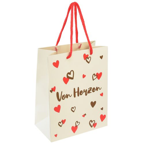Geschenktüte mit Henkeln Von Herzen Papier 18×10×23cm 2St