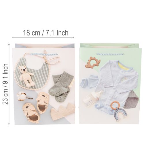 Artikel Geschenktasche Baby Junge Ideal für Babygeschenke zur Geburt 23cm 2St