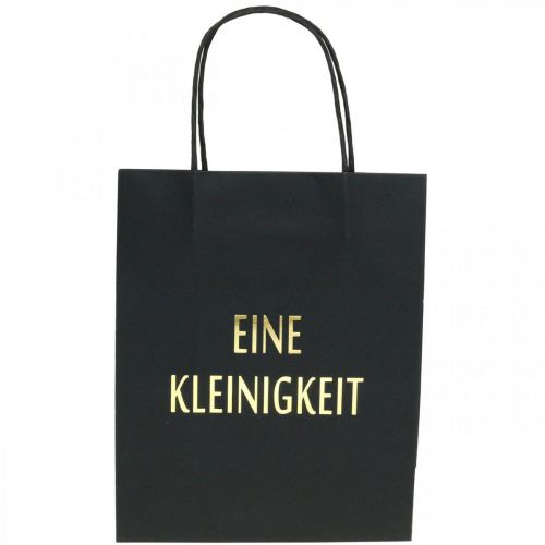 Floristik24 Geschenktüten Papier „Eine Kleinigkeit“ Schwarz 20×11×25cm 6St