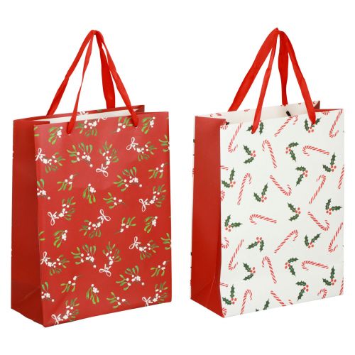 Floristik24 Geschenktüten Weihnachten groß Geschenktasche Präsentbeutel 26×32×10cm 2St