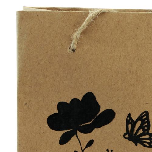 Artikel Geschenktüten mit Henkeln Papier Natur Schwarz 12×15cm 6St