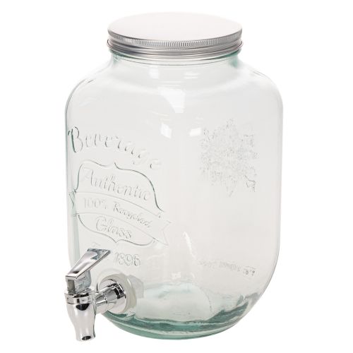 Getränkespender Glas mit Zapfhahn Set mit 4 Trinkgläsern H25,5cm | Floristik24.de