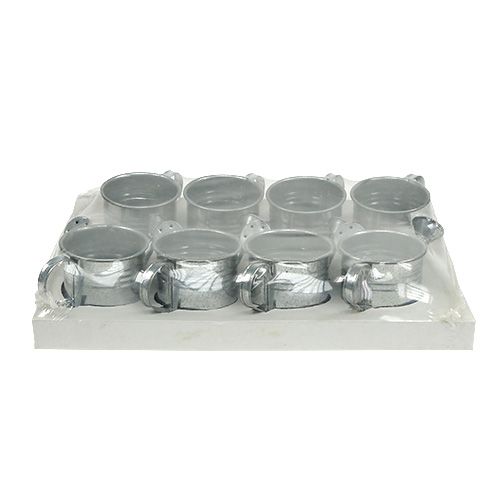 Floristik24 Gießkanne Zink glänzend 7,5cm 8St