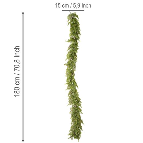 Künstliche Zypressengirlande mit Zapfen 180 cm für Tisch und Tür | Floristik24.de