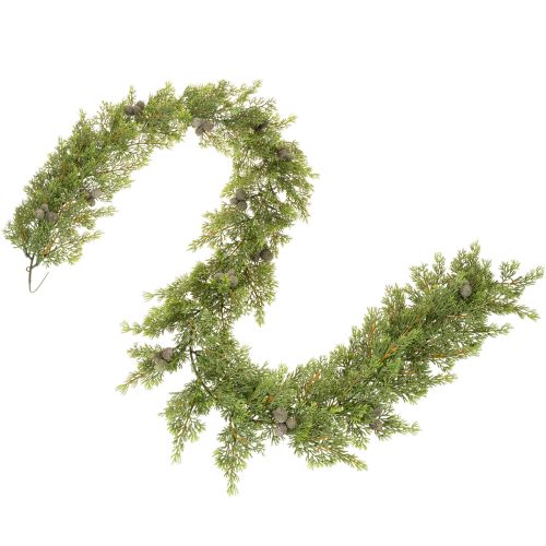 Künstliche Zypressengirlande mit Zapfen 180 cm für Tisch und Tür | Floristik24.de