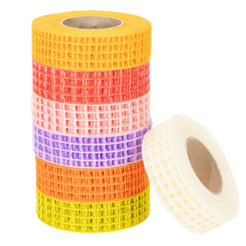 Gitterband Dekoband Bunt sortiert 3cm x 10m 7St kaufen | Floristik24.de