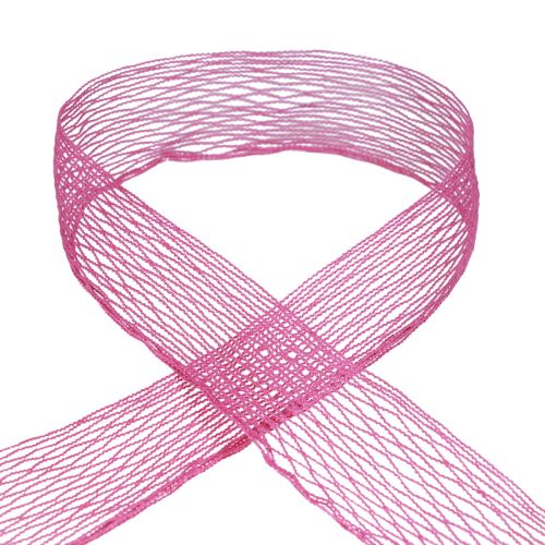 Artikel Netzband Gitterband Dekoband Pink drahtverstärkt 50mm 10m