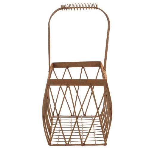 Gitterkorb Metall Korb Rost Optik 28x13,5x14cm 2St | Floristik24.de