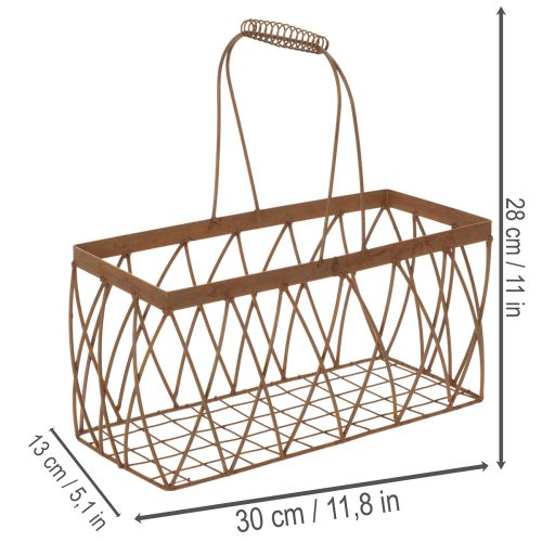 Gitterkorb Metall Korb Rost Optik 28x13,5x14cm 2St | Floristik24.de