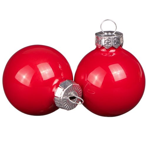 Floristik24 Glas Weihnachtskugeln Rot Emaille Optik Mini Ø3cm 22 St