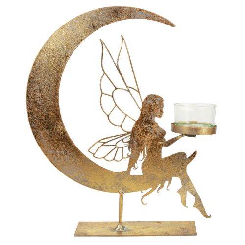 Floristik24 Glas Teelichthalter Metall Deko Elfen Deko 23×5×28cm