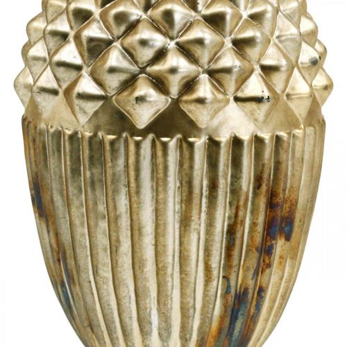 Floristik24 Herbstdeko, Deko-Eichel Echtglas, Advent, Antik-Optik Ø12cm H21cm