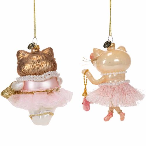 Katzen-Glasanhänger mit Tutu