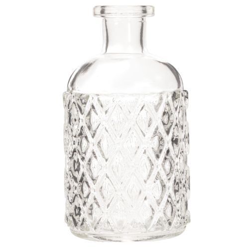Glasflasche mit Rautenmuster Dekoflasche Vase klein 13cm 6St | Floristik24.de