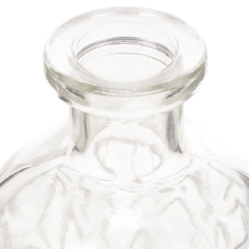 Glasflasche mit Rautenmuster Dekoflasche Vase klein 13cm 6St | Floristik24.de