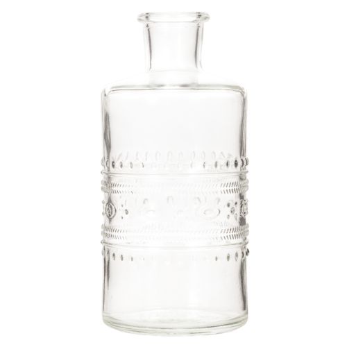 Glasflasche mit Muster zylindrisch klar Dekovase 15cm 6St | Floristik24.de