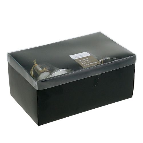 Floristik24 Glasglocke Ø8cm H16cm Gold 2St