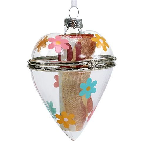 Floristik24 Glasherz zum Befüllen sortiert 9cm 2St