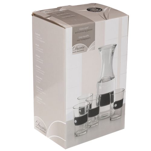 Glaskaraffe H27cm mit 4 Gläsern H11cm | Floristik24.de
