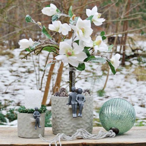 Floristik24 Glaskugel zum Hängen Blau Vintage Weihnachtsdeko Glas Ø15cm